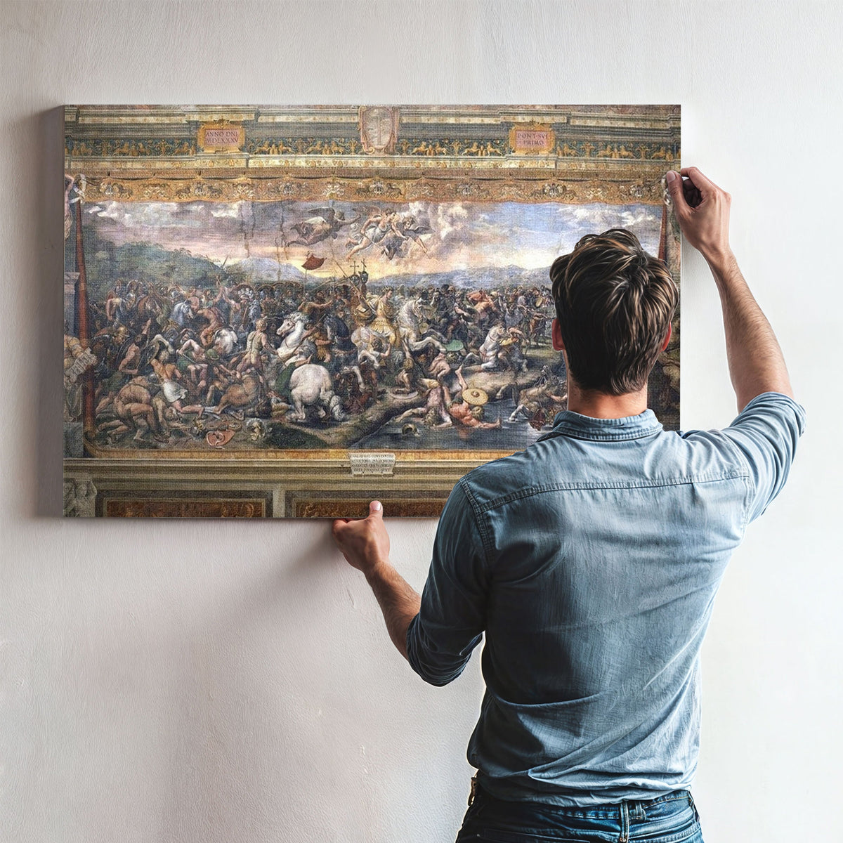 Constantine's Battle At The Milvian Bridge By Raphael