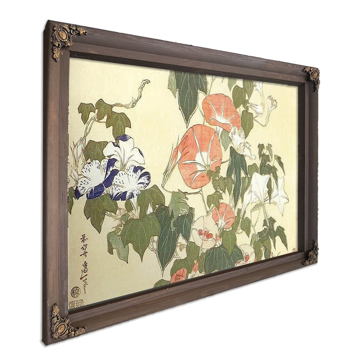 Convolvulus And Tree Frog By Hokusai