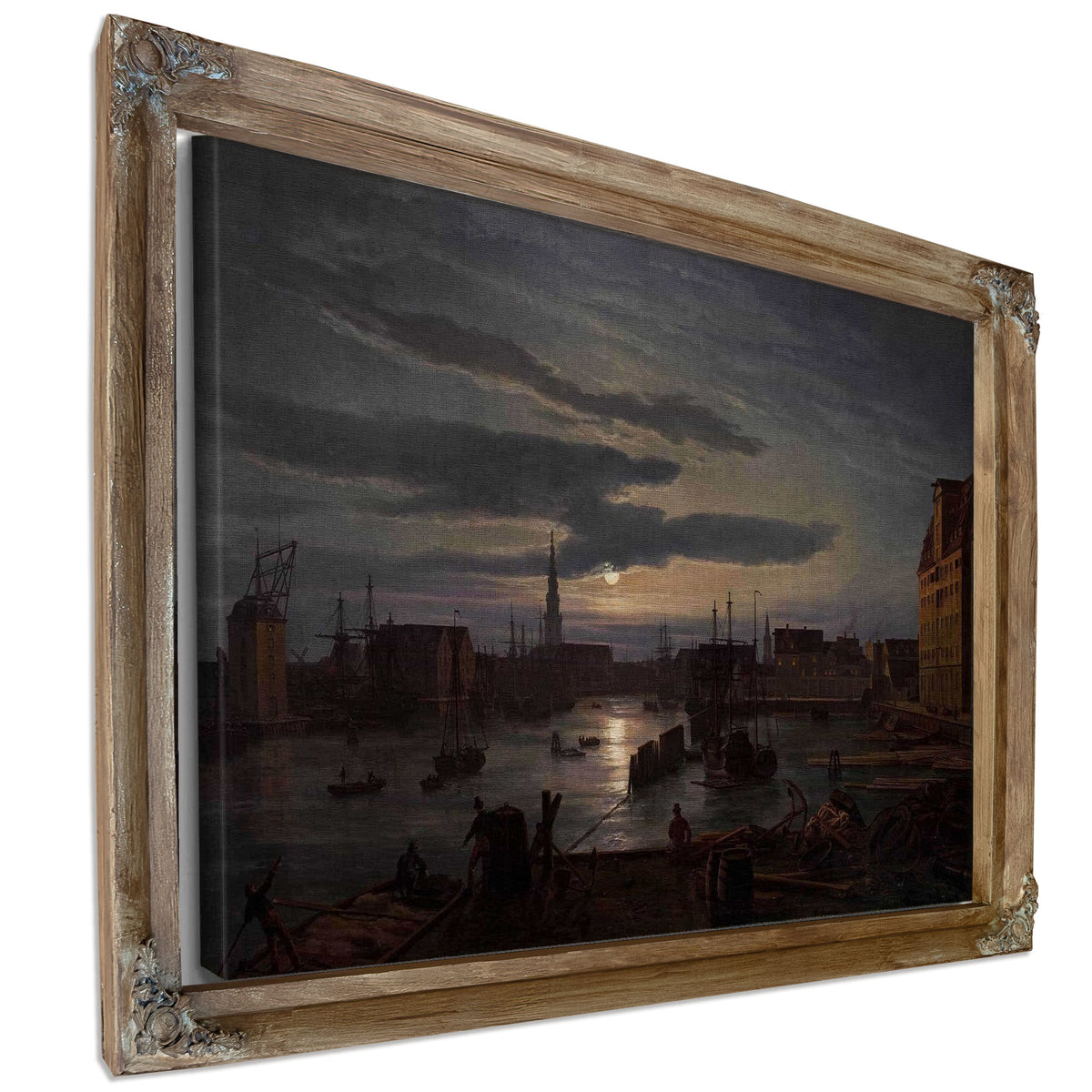 Copenhagen Harbor By Moonlight by Johan Christian Dahl