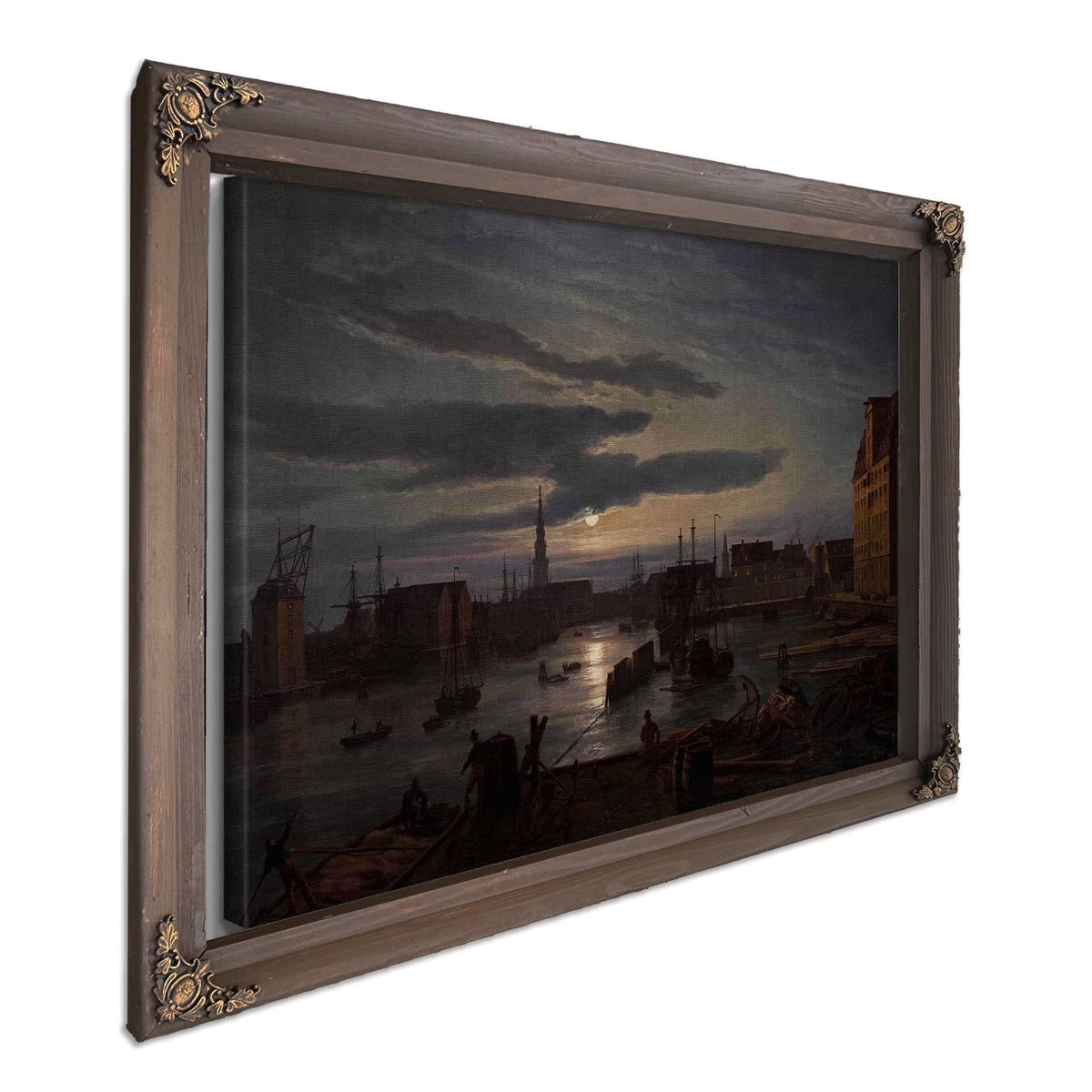 Copenhagen Harbor By Moonlight by Johan Christian Dahl