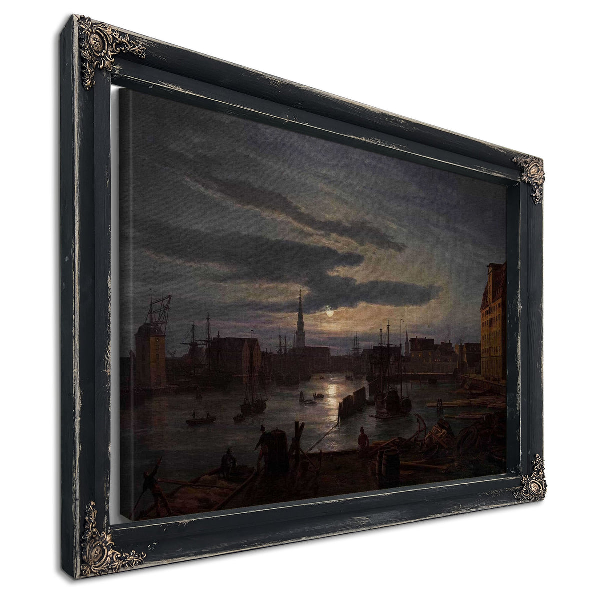 Copenhagen Harbor By Moonlight by Johan Christian Dahl