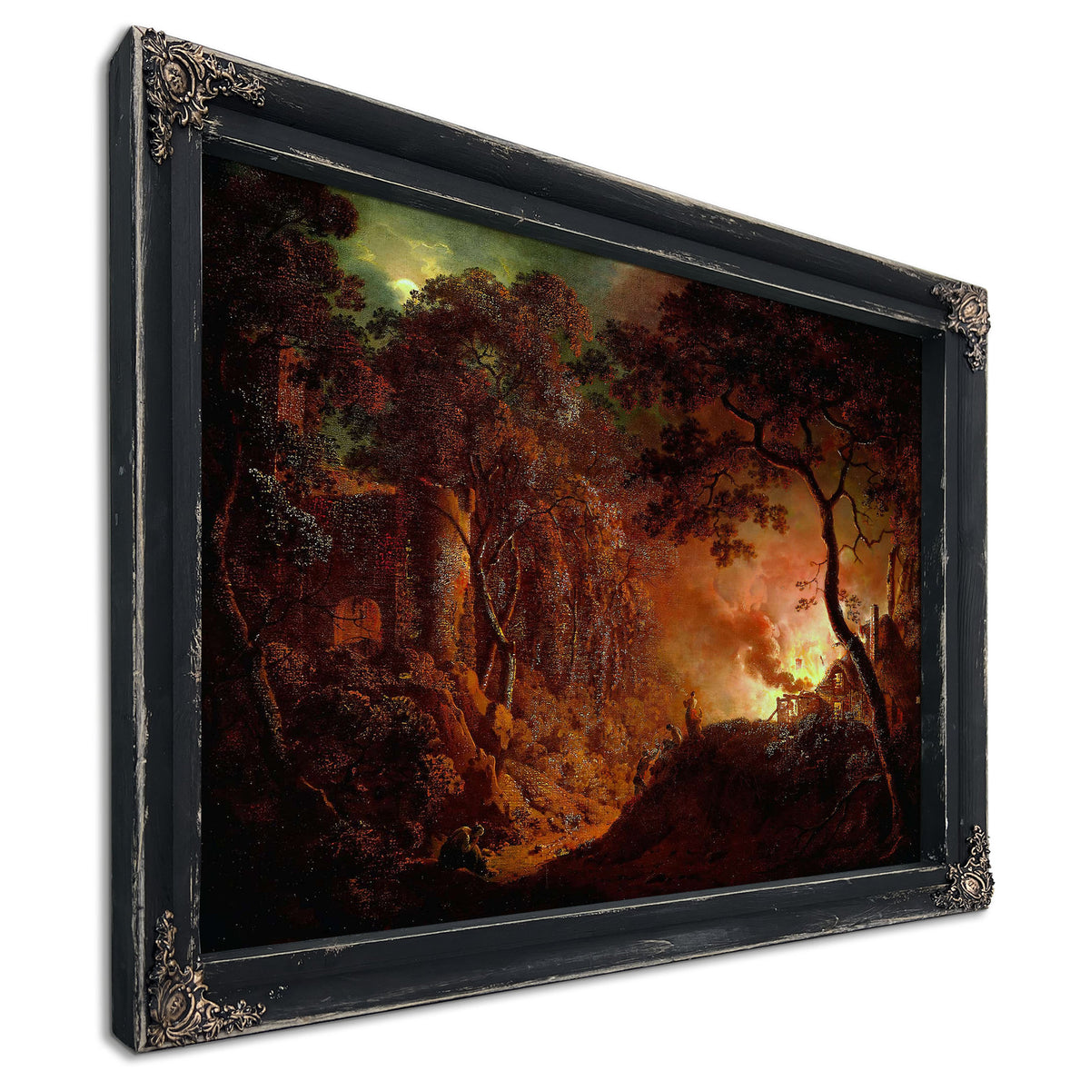 Cottage On Fire by Joseph Wright Of Derby