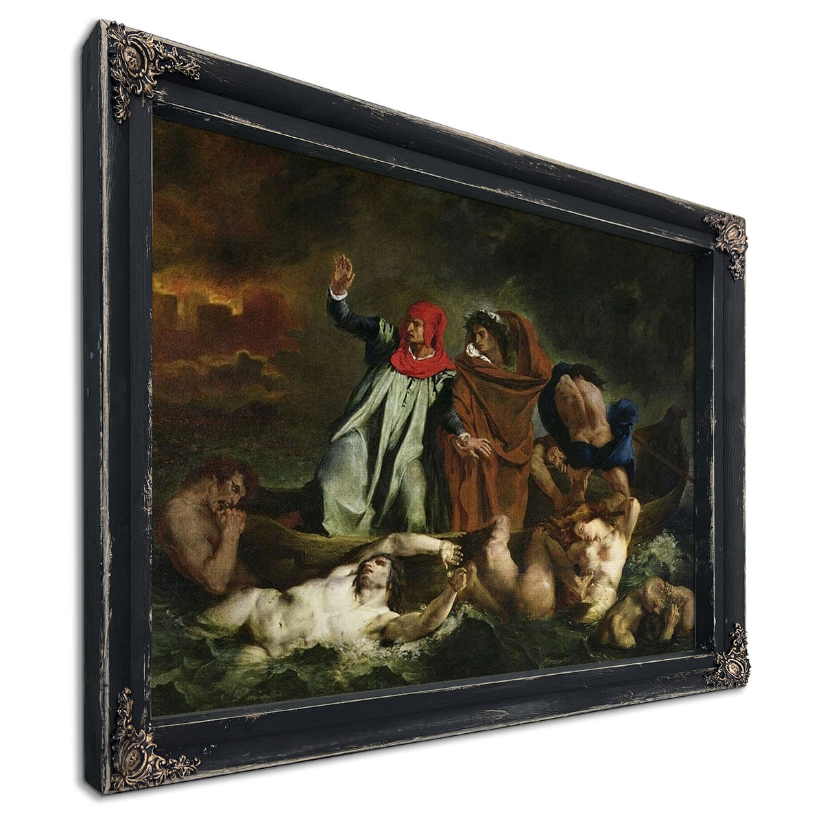 Dante (1265 1321) And Virgil (70 19 Bc) In The Underworld By Ferdinand Victor Eugene Delacroix