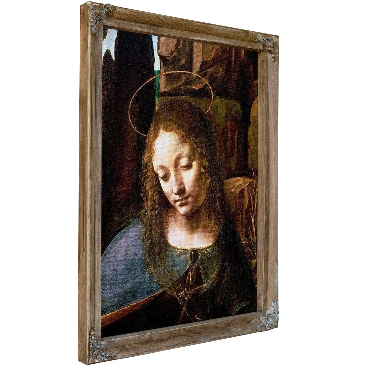 Detail Of The Head Of The Virgin From The Virgin Of The Rocks (The Virgin With The Infant Saint John Adoring The Infant Christ Accompanied By An Angel) By Leonardo Da Vinci