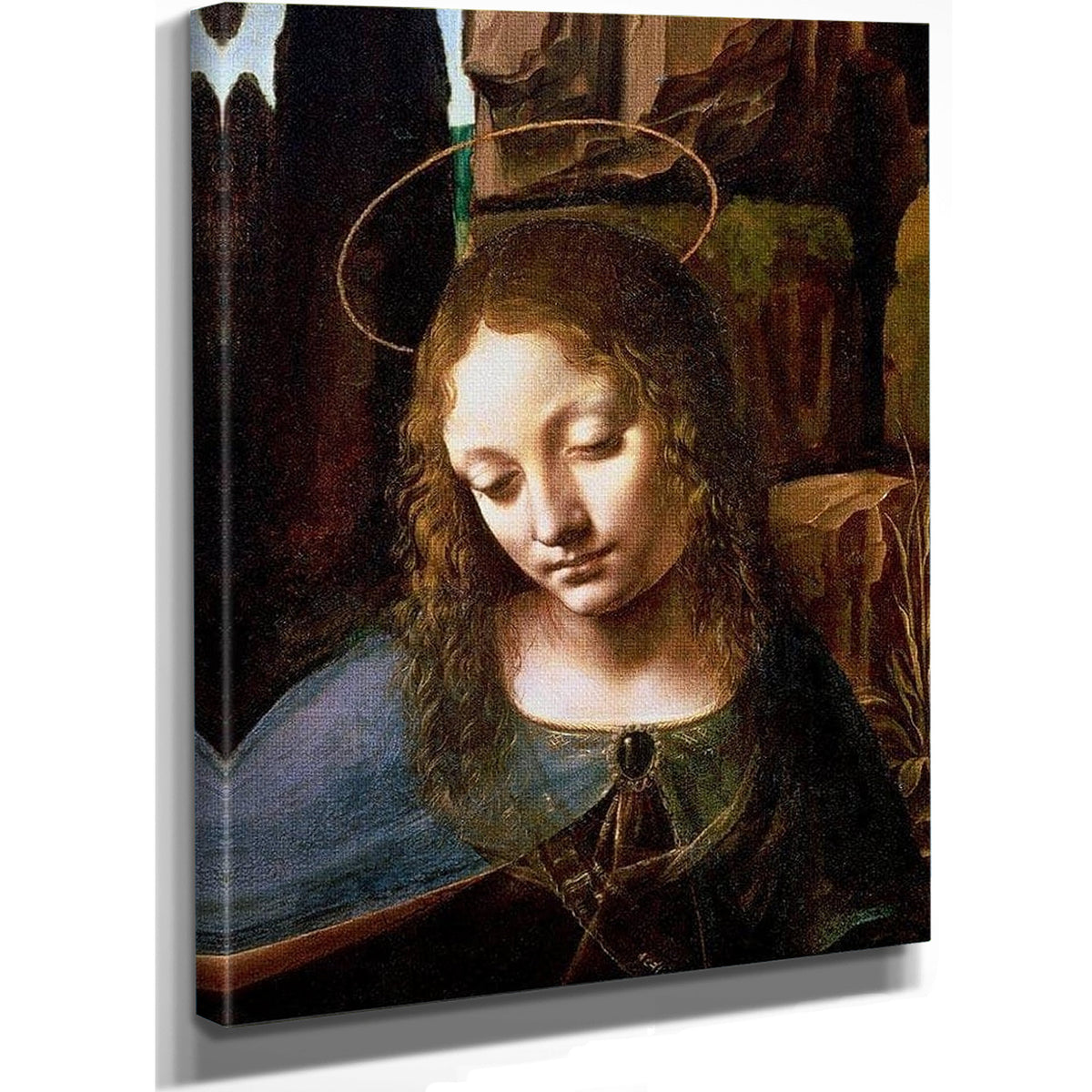 Detail Of The Head Of The Virgin From The Virgin Of The Rocks (The Virgin With The Infant Saint John Adoring The Infant Christ Accompanied By An Angel) By Leonardo Da Vinci