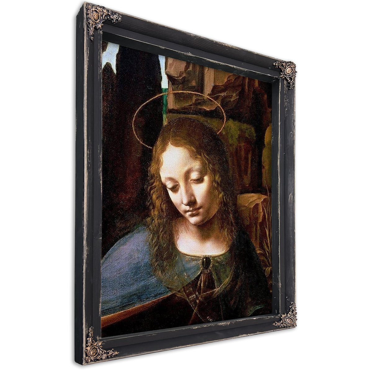 Detail Of The Head Of The Virgin From The Virgin Of The Rocks (The Virgin With The Infant Saint John Adoring The Infant Christ Accompanied By An Angel) By Leonardo Da Vinci