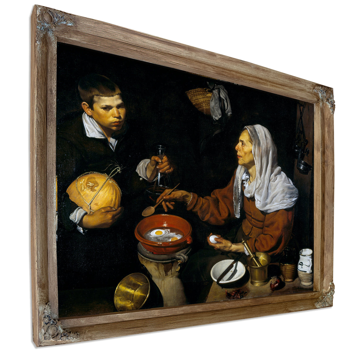 An Old Woman Cooking Eggs By Diego Velazquez
