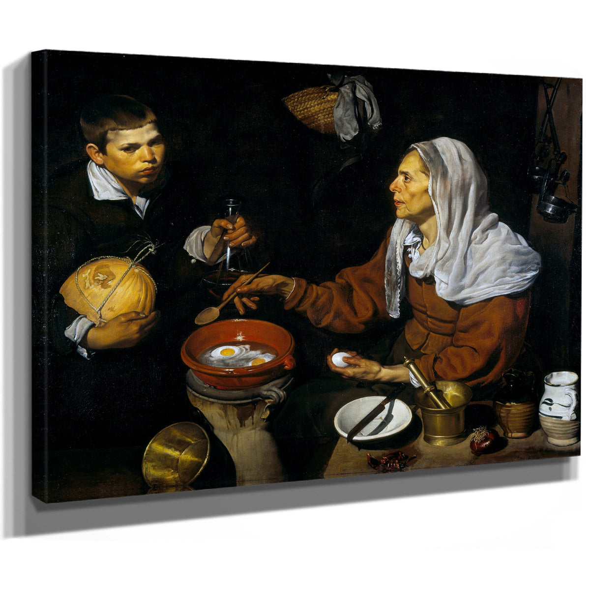 An Old Woman Cooking Eggs By Diego Velazquez