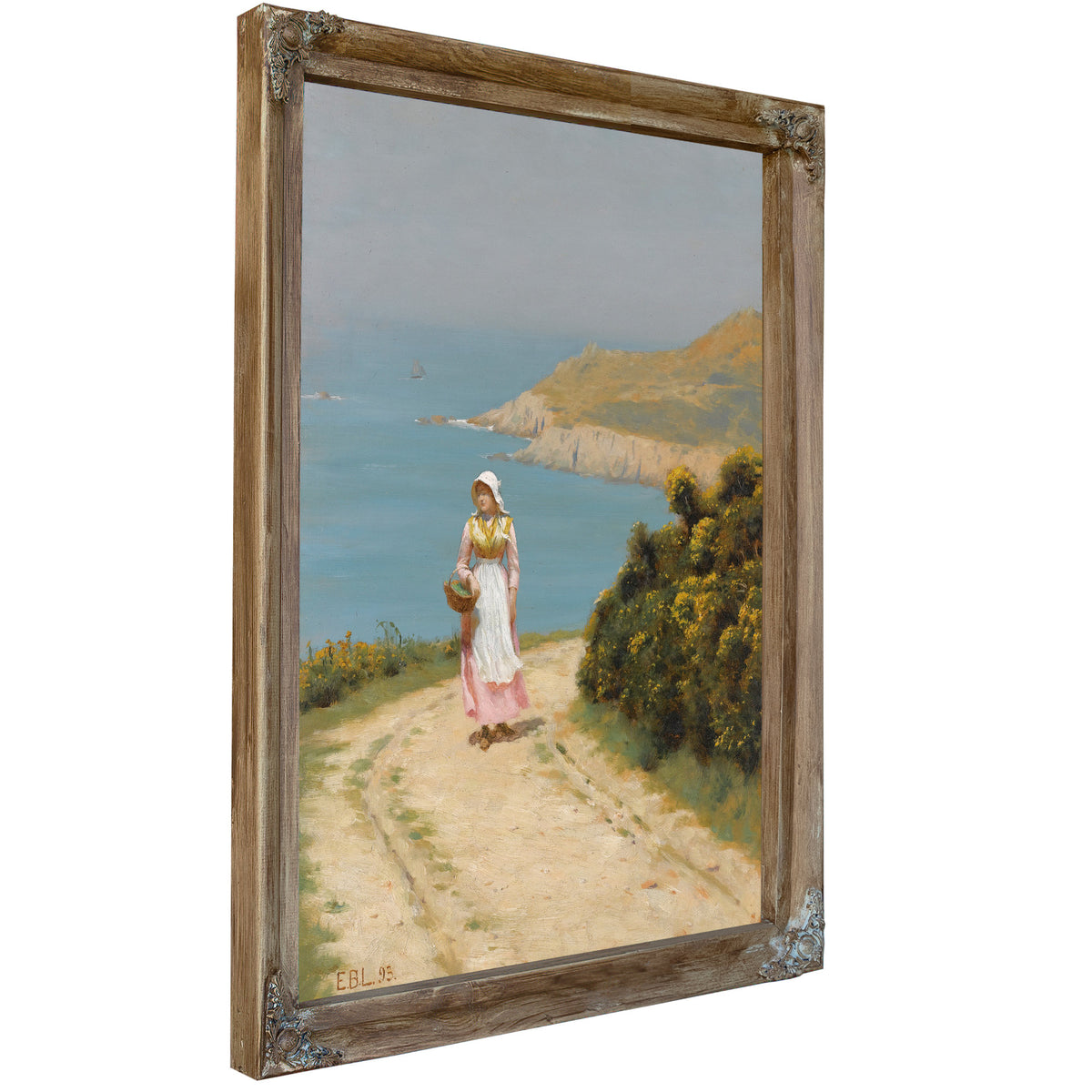 Girl a Coastal Path By Edmund Blair Leighton