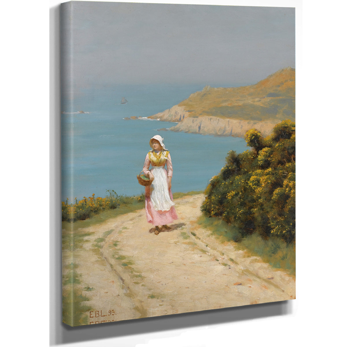 Girl a Coastal Path By Edmund Blair Leighton