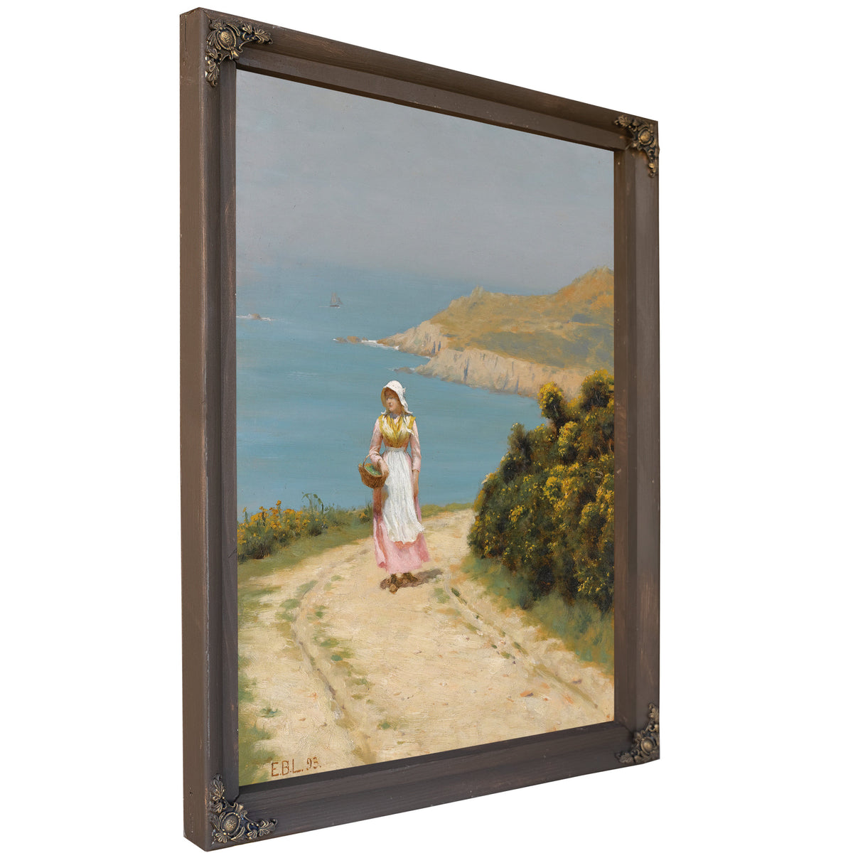 Girl a Coastal Path By Edmund Blair Leighton