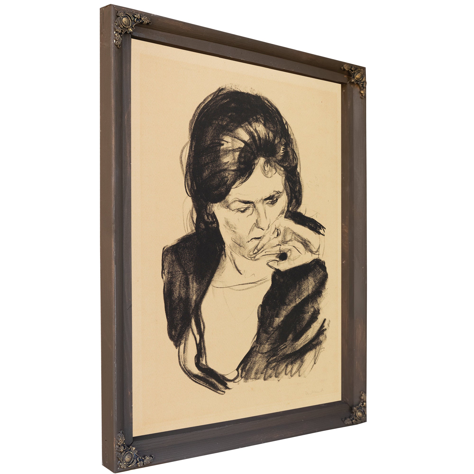 Frauenkopf Mit der Hand Am Mund 1920 By Edvard Munch