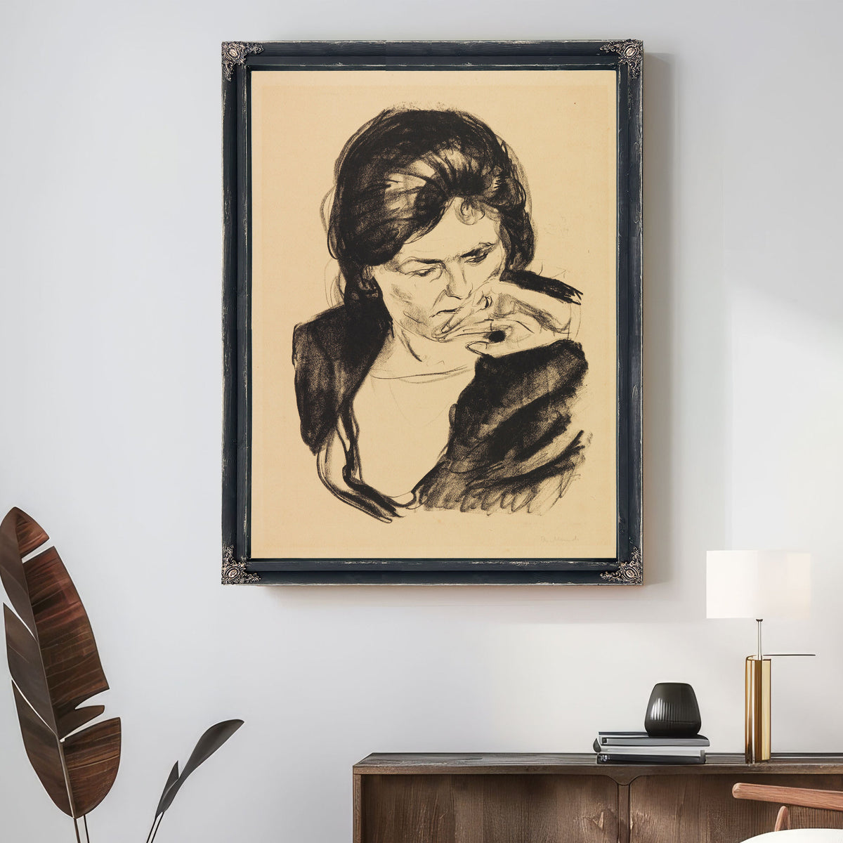 Frauenkopf Mit der Hand Am Mund 1920 By Edvard Munch