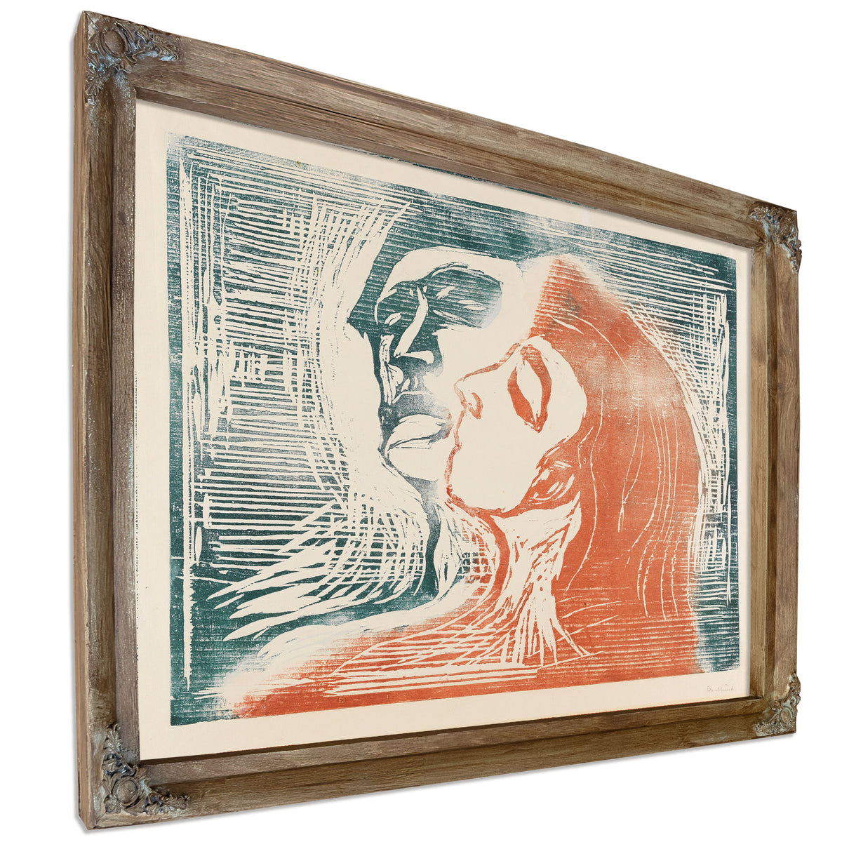 Head Head Man Woman Kissing 1905 By Edvard Munch