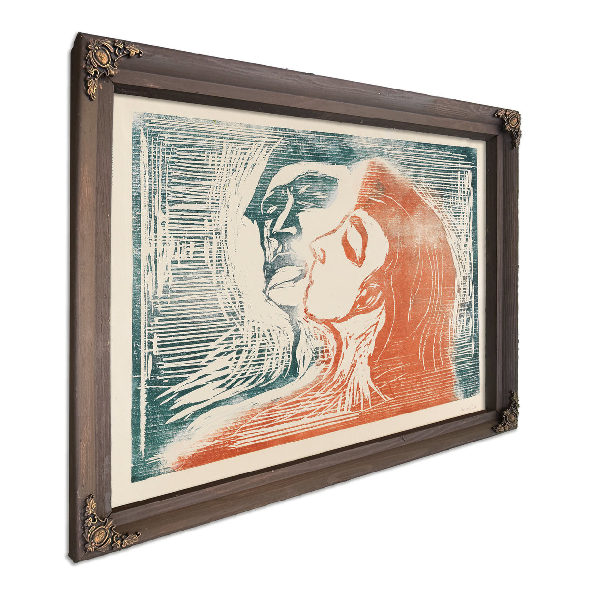Head Head Man Woman Kissing 1905 By Edvard Munch