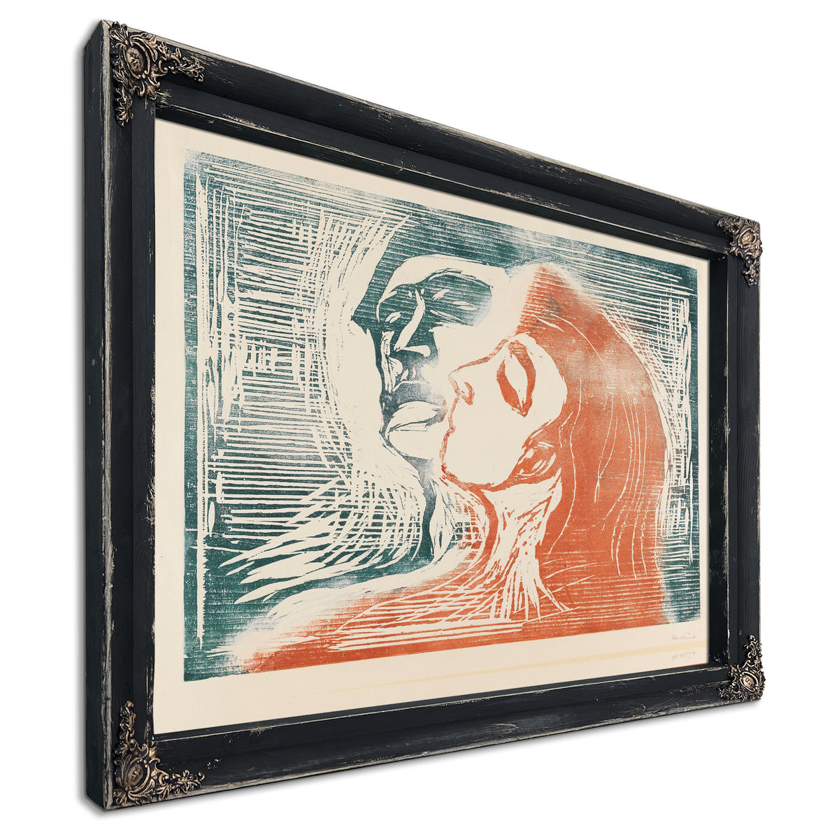 Head Head Man Woman Kissing 1905 By Edvard Munch