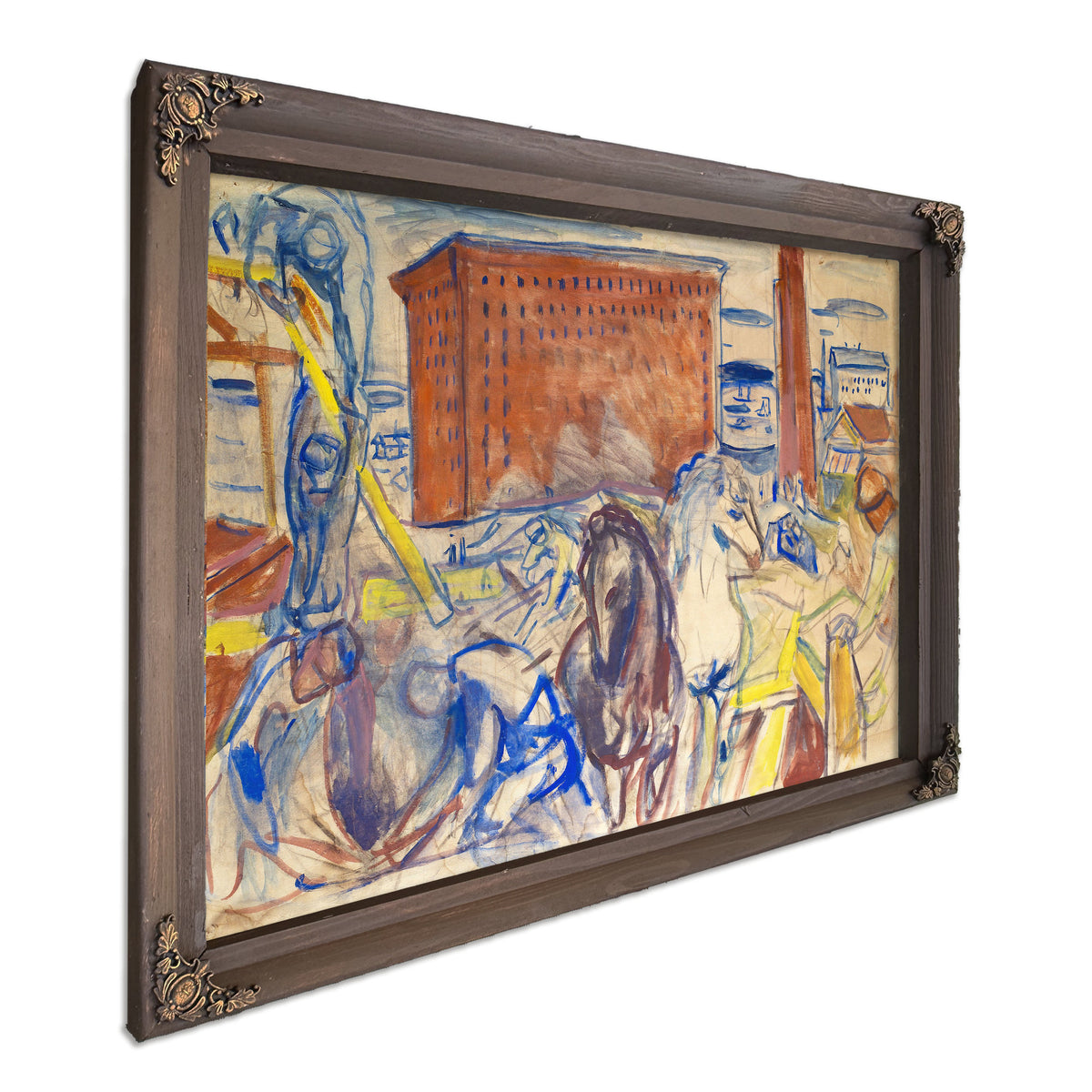 Horse Team a Building Site 19281929 By Edvard Munch