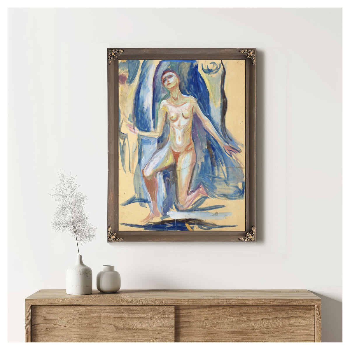 Kneeling Female Figure 192729 By Edvard Munch
