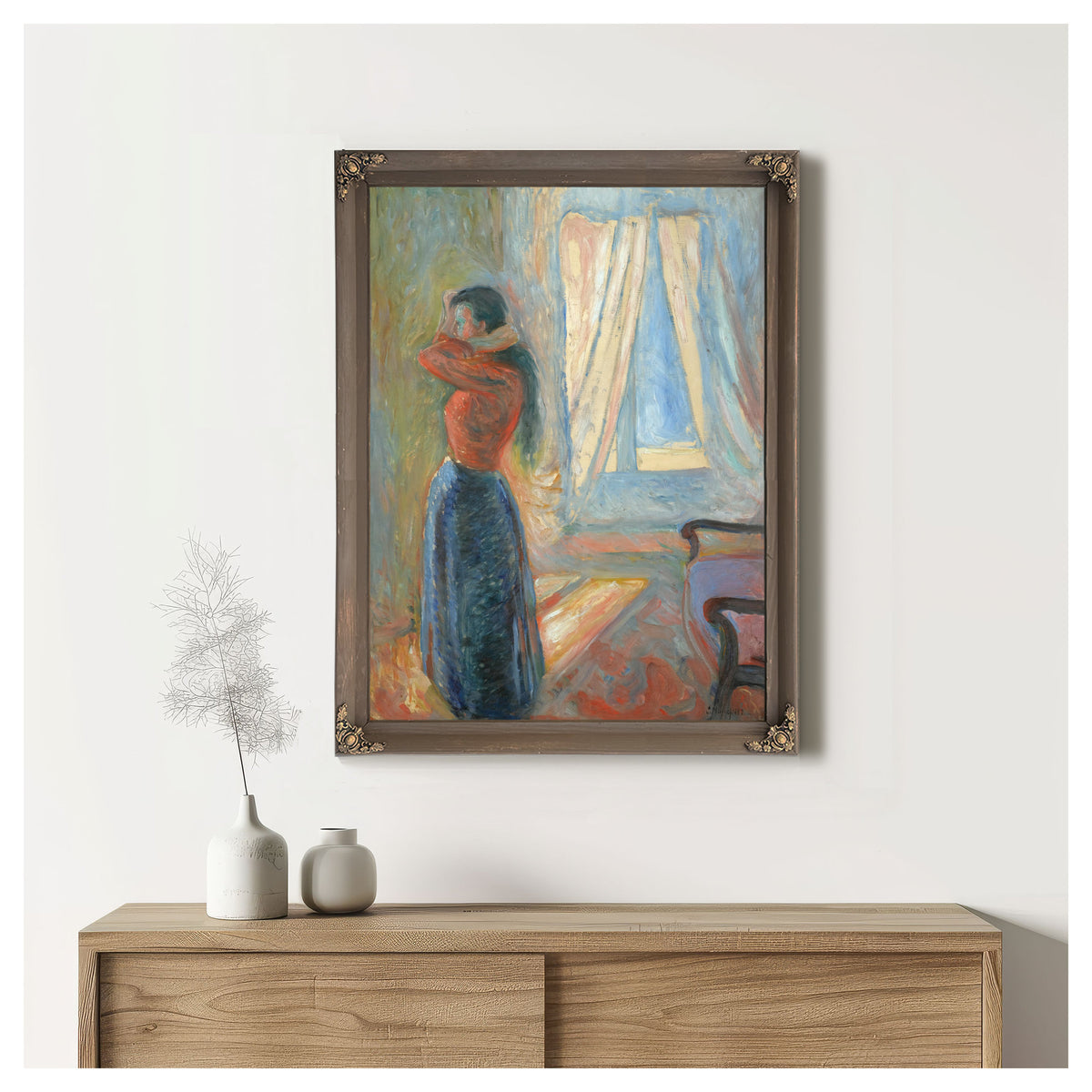 Kvinne Som Speiler Seg Woman Looking By Edvard Munch