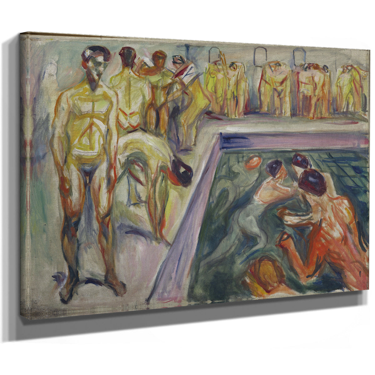 Naked Men Swimming Pool 1923 By Edvard Munch