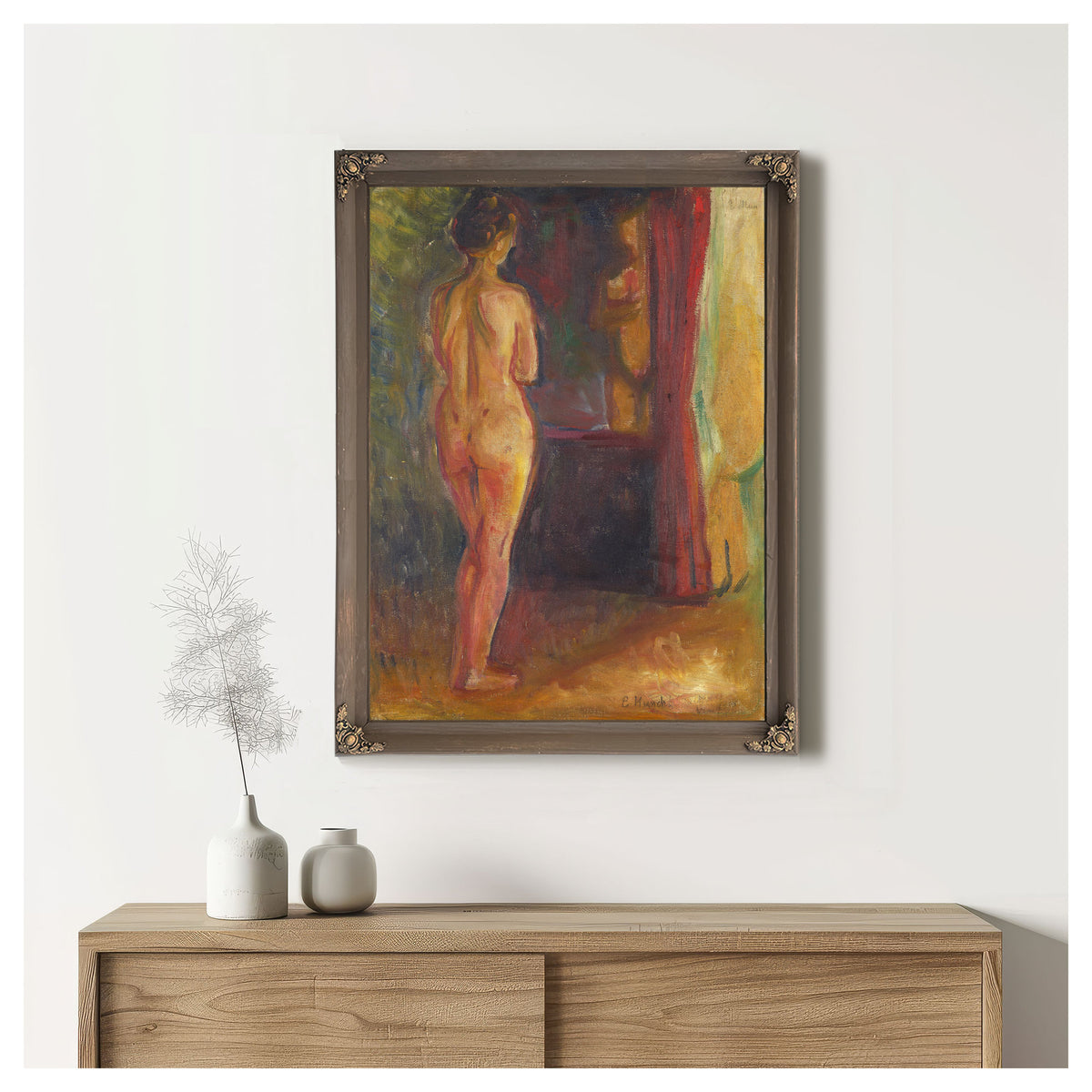 Nude Front the Mirror 1902 By Edvard Munch