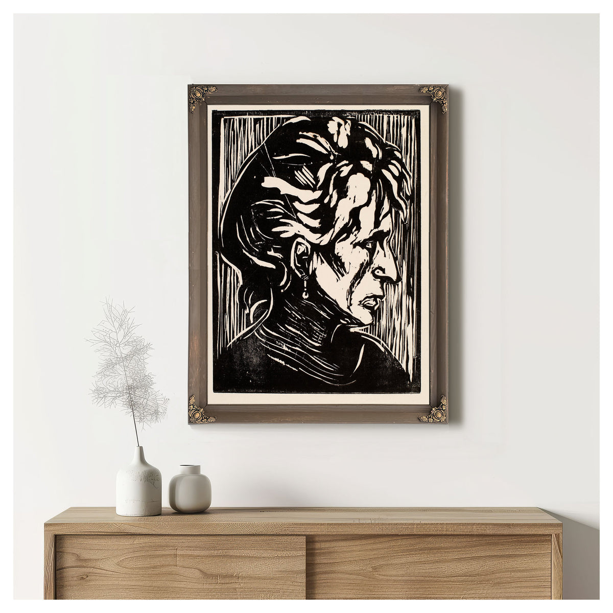Portrait an Elderly Lady Study a Head By Edvard Munch