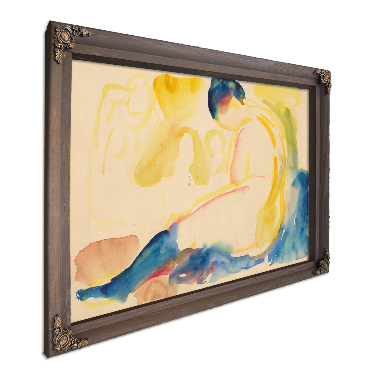 Seated Female Nude Blue Stockings 1919 By Edvard Munch