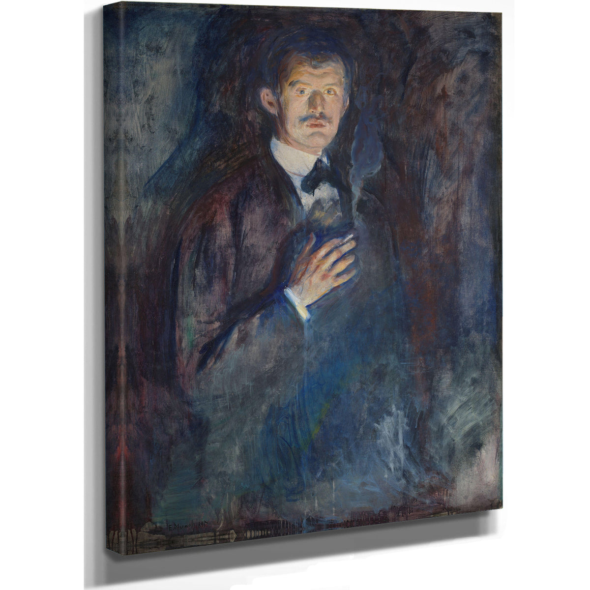 Self Portrait Cigarette 1895 By Edvard Munch