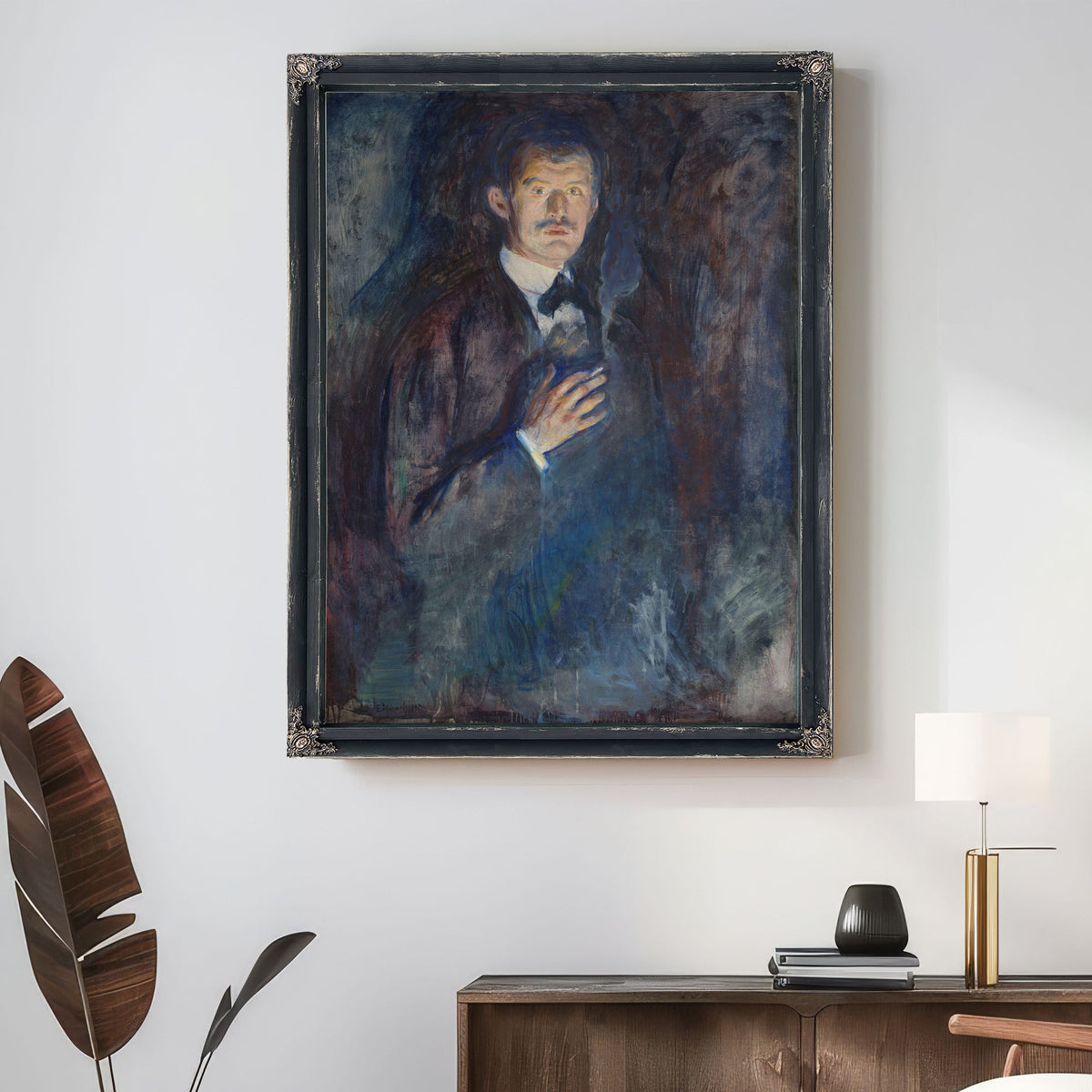 Self Portrait Cigarette 1895 By Edvard Munch