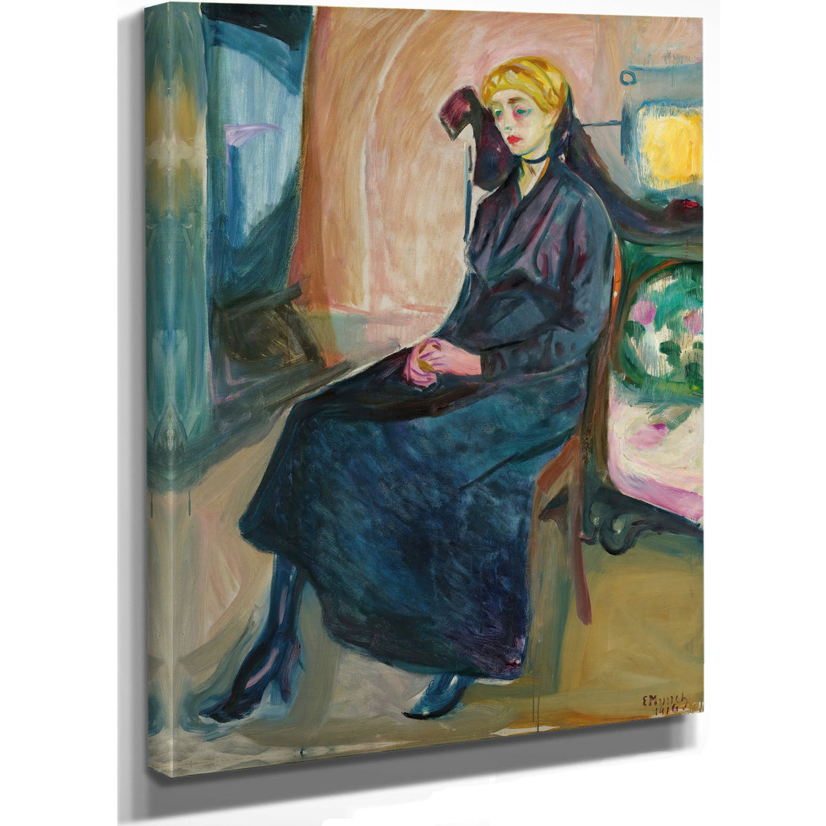 Sittende Ung Kvinne Seated Young Woman By Edvard Munch