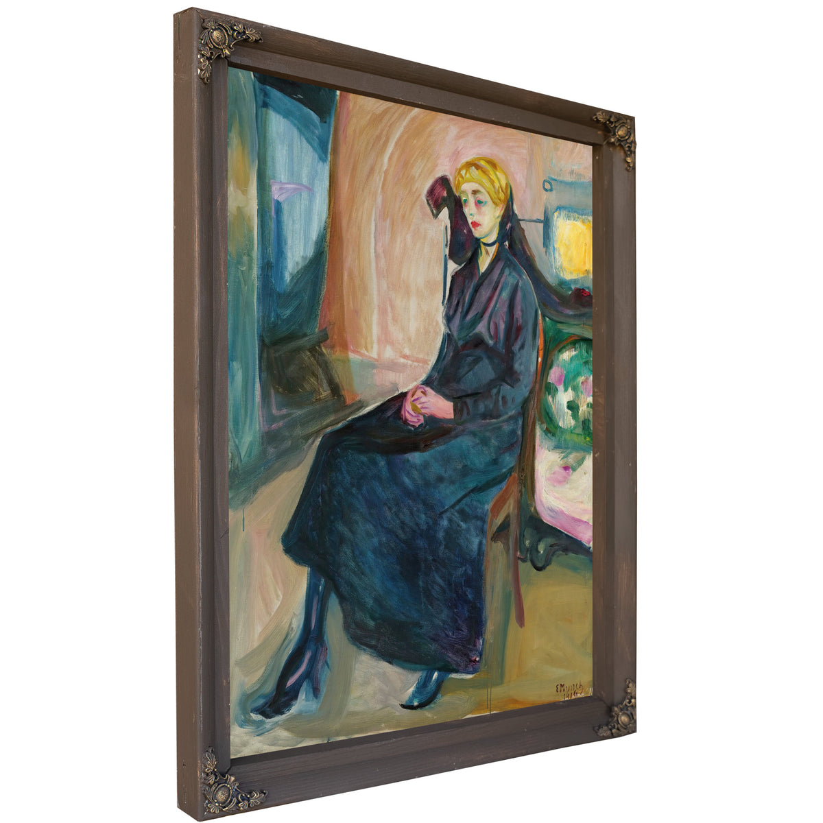 Sittende Ung Kvinne Seated Young Woman By Edvard Munch