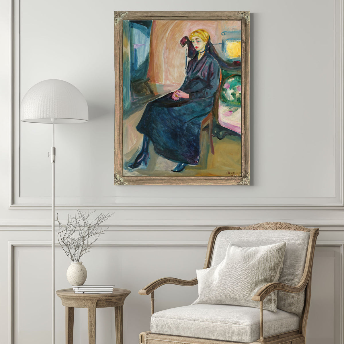 Sittende Ung Kvinne Seated Young Woman By Edvard Munch