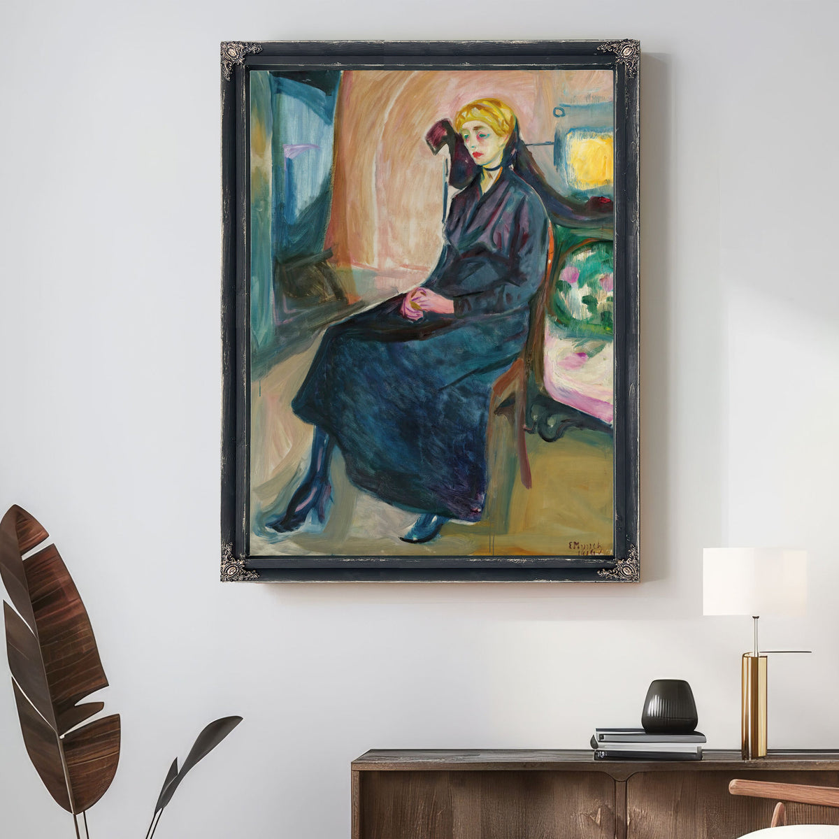 Sittende Ung Kvinne Seated Young Woman By Edvard Munch