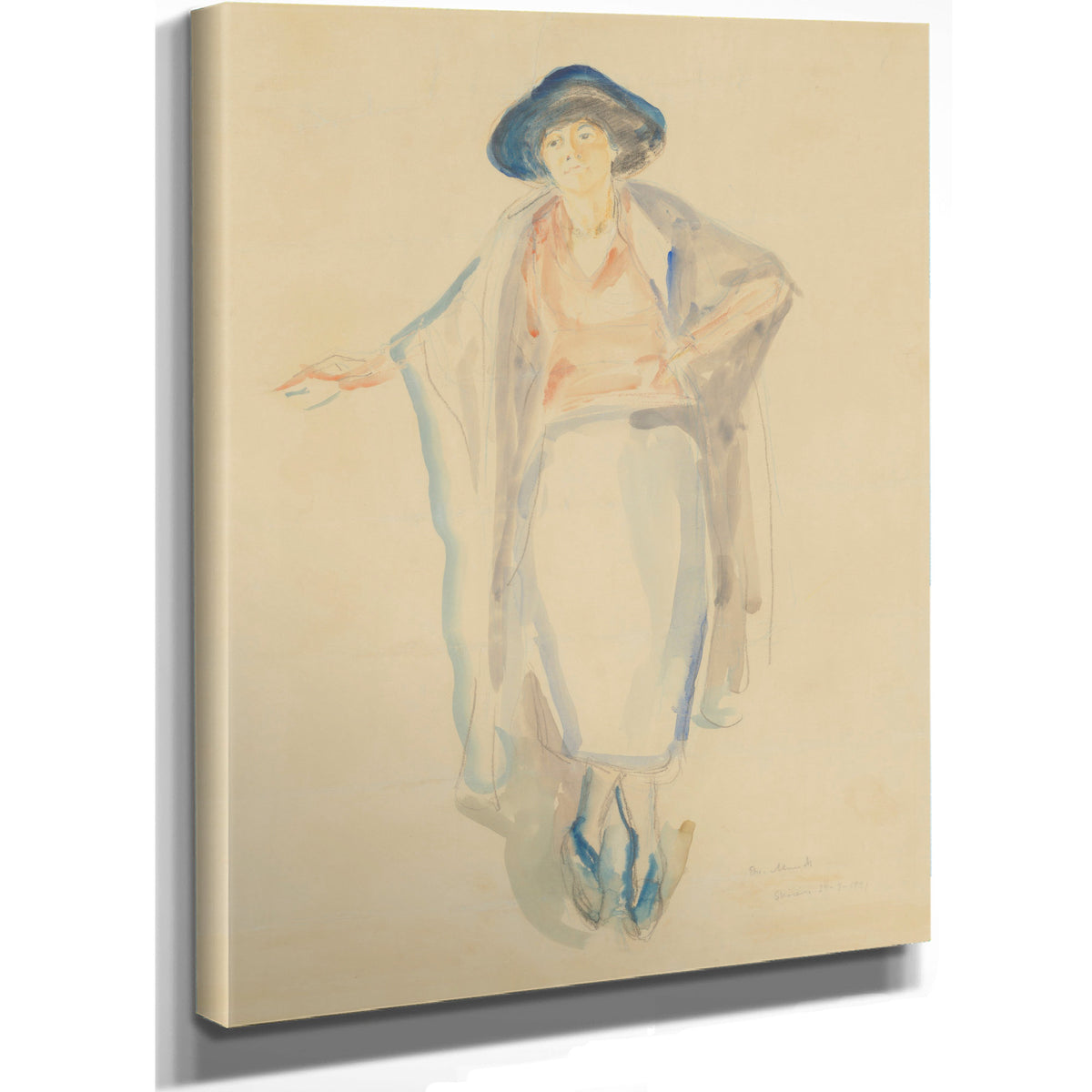 Staende Kvinne Med Hatt Lali Horstmann By Edvard Munch