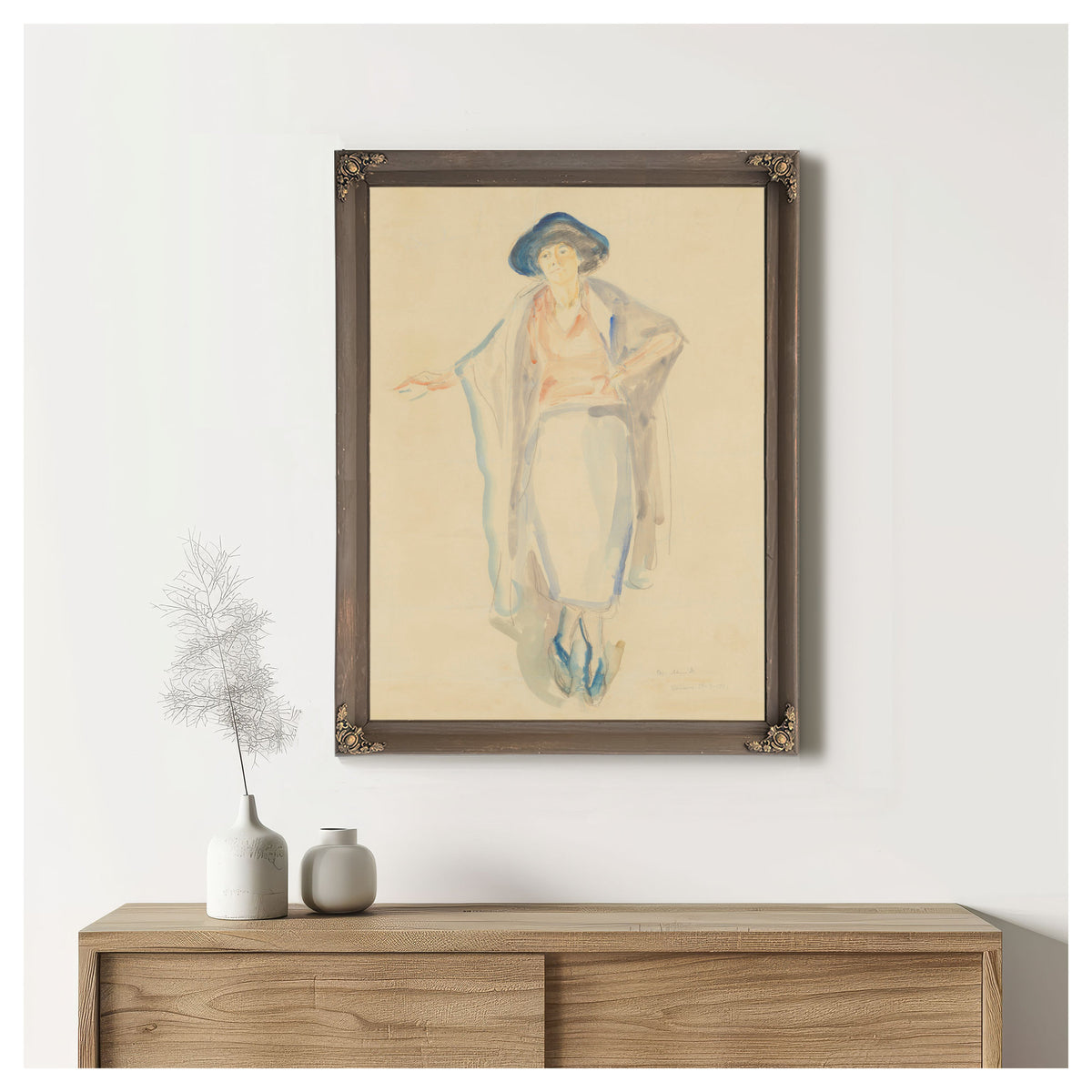 Staende Kvinne Med Hatt Lali Horstmann By Edvard Munch