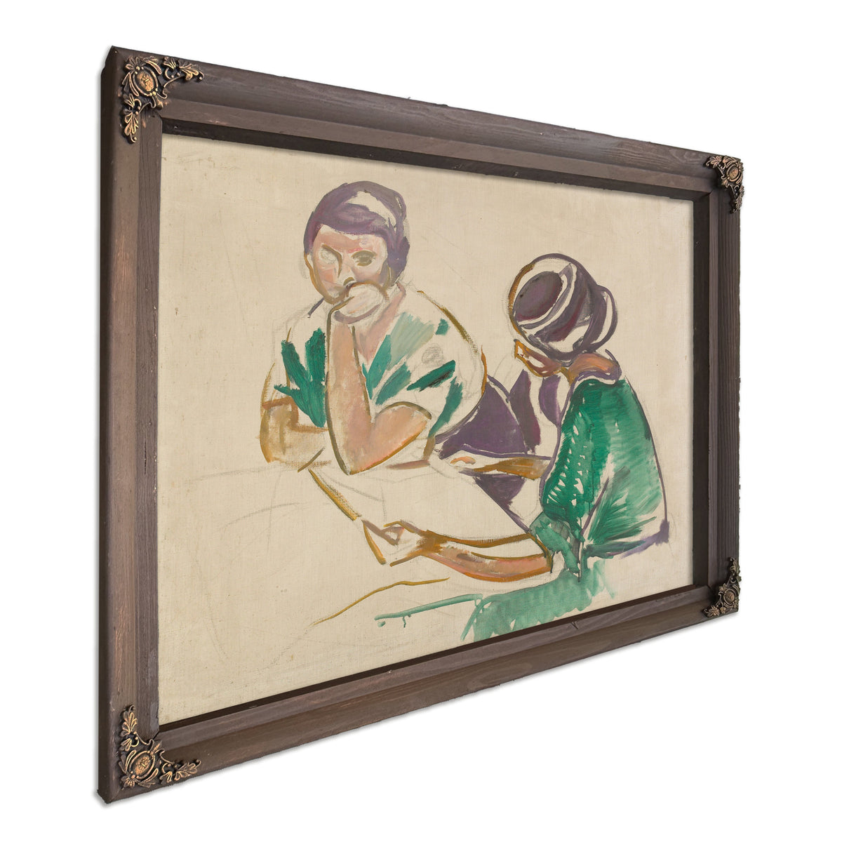 Two Women the Table 1915 17 By Edvard Munch