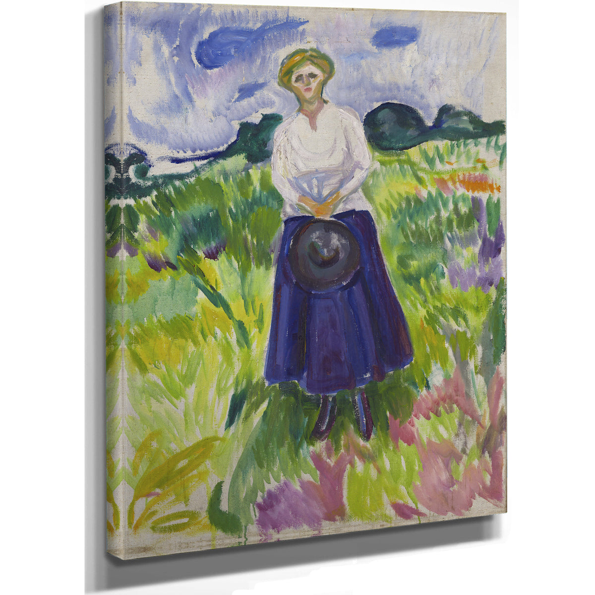 Woman a Green Meadow 1917 By Edvard Munch