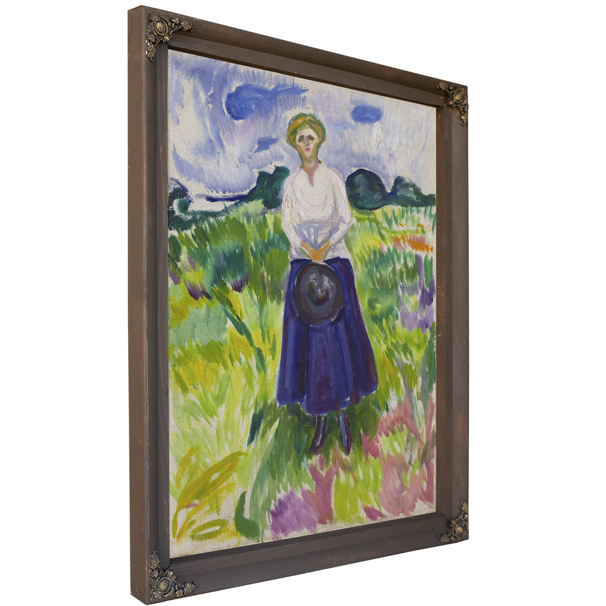 Woman a Green Meadow 1917 By Edvard Munch