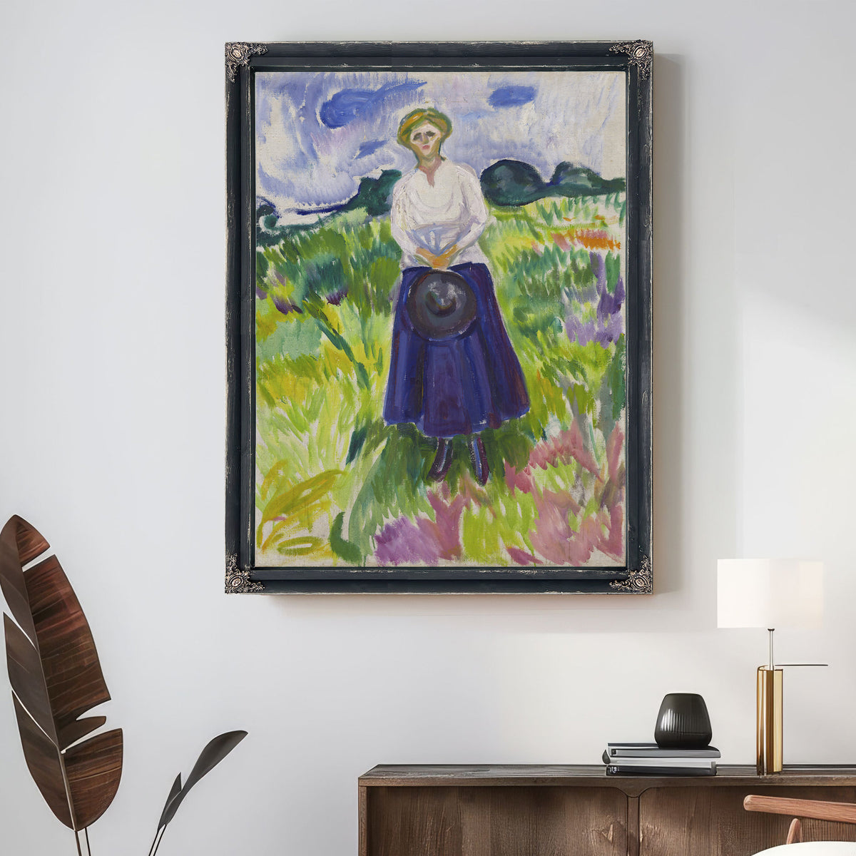 Woman a Green Meadow 1917 By Edvard Munch