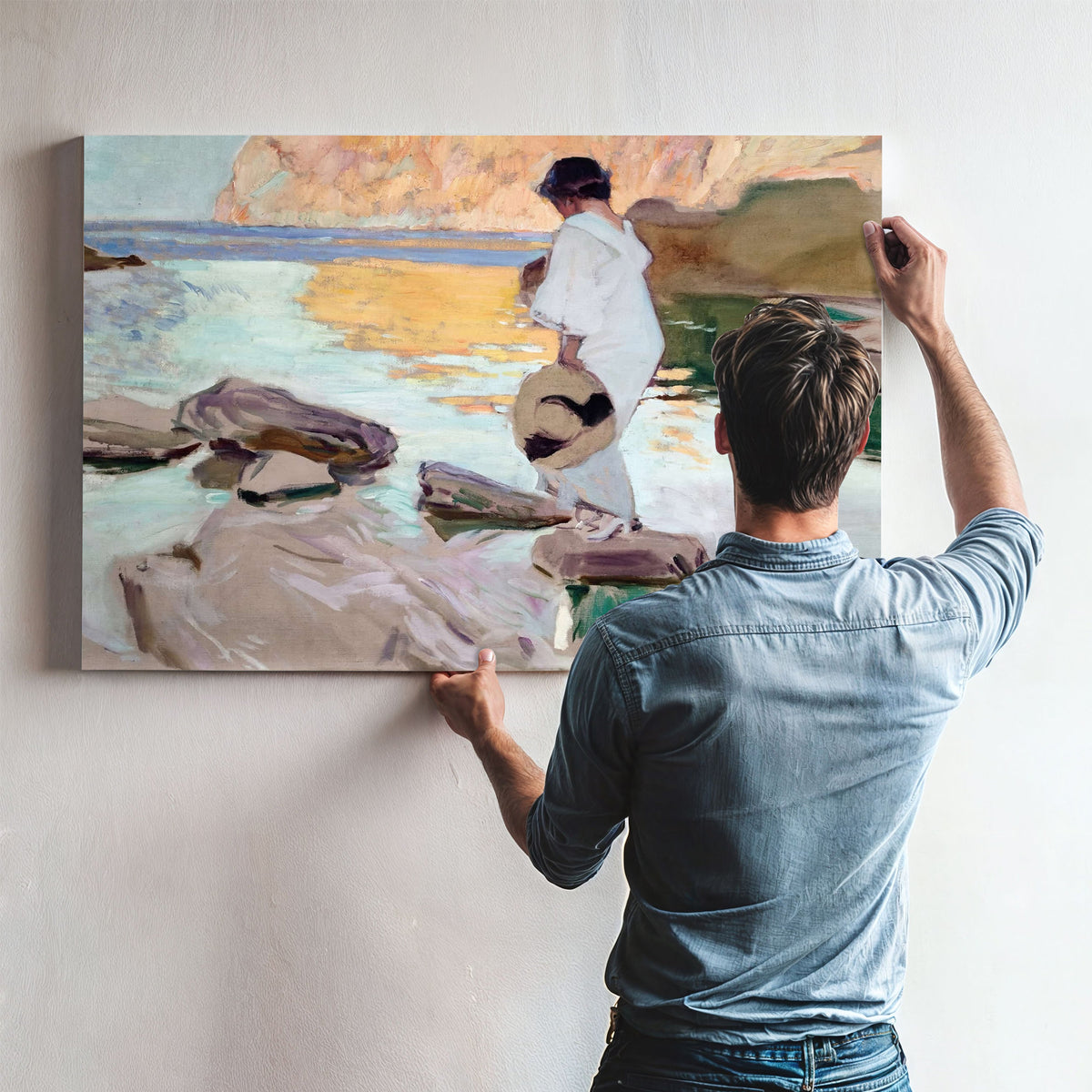 Elena At Cala De San Vicente by Joaquin Sorolla