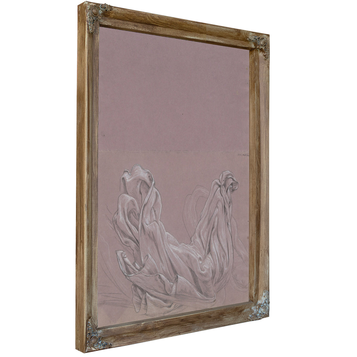 Drapery Study Mid 19th to Early 20th By Elihu Vedder