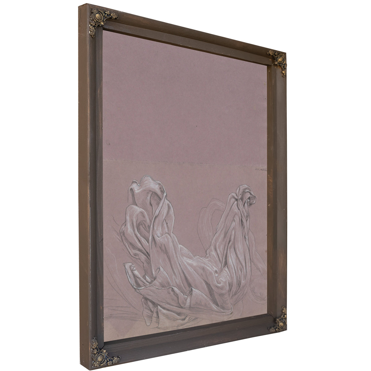 Drapery Study Mid 19th to Early 20th By Elihu Vedder