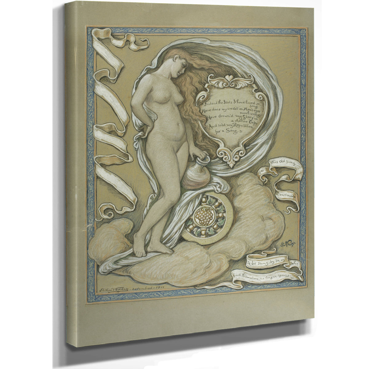 Figure Study Rubaiyat Omar Khayyam C By Elihu Vedder