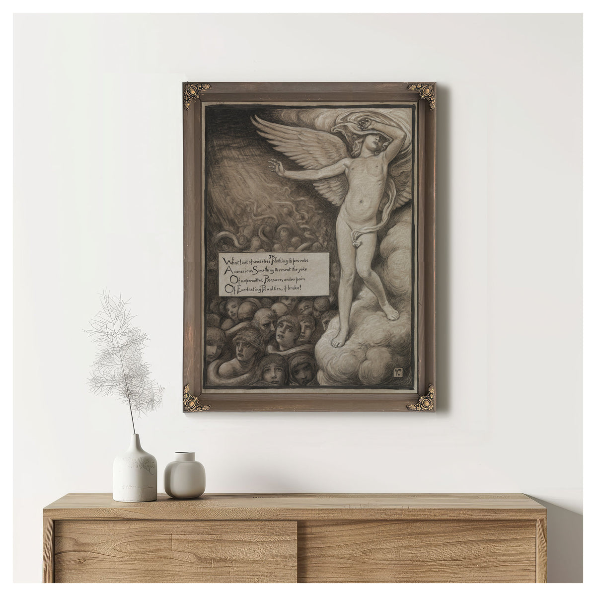 Love Shrinking Affrighted the Sight By Elihu Vedder