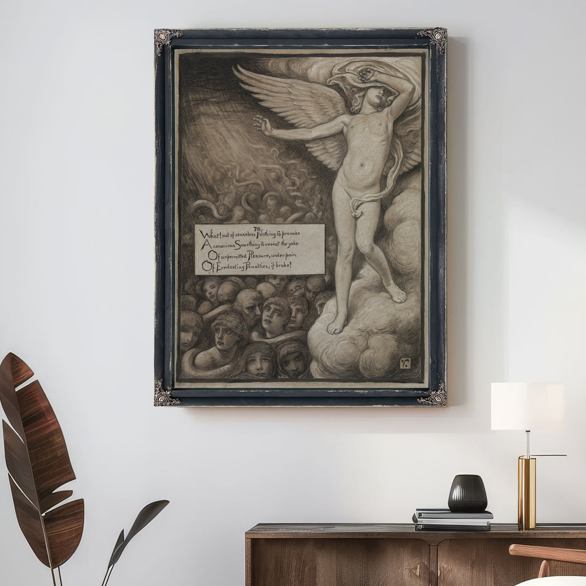 Love Shrinking Affrighted the Sight By Elihu Vedder