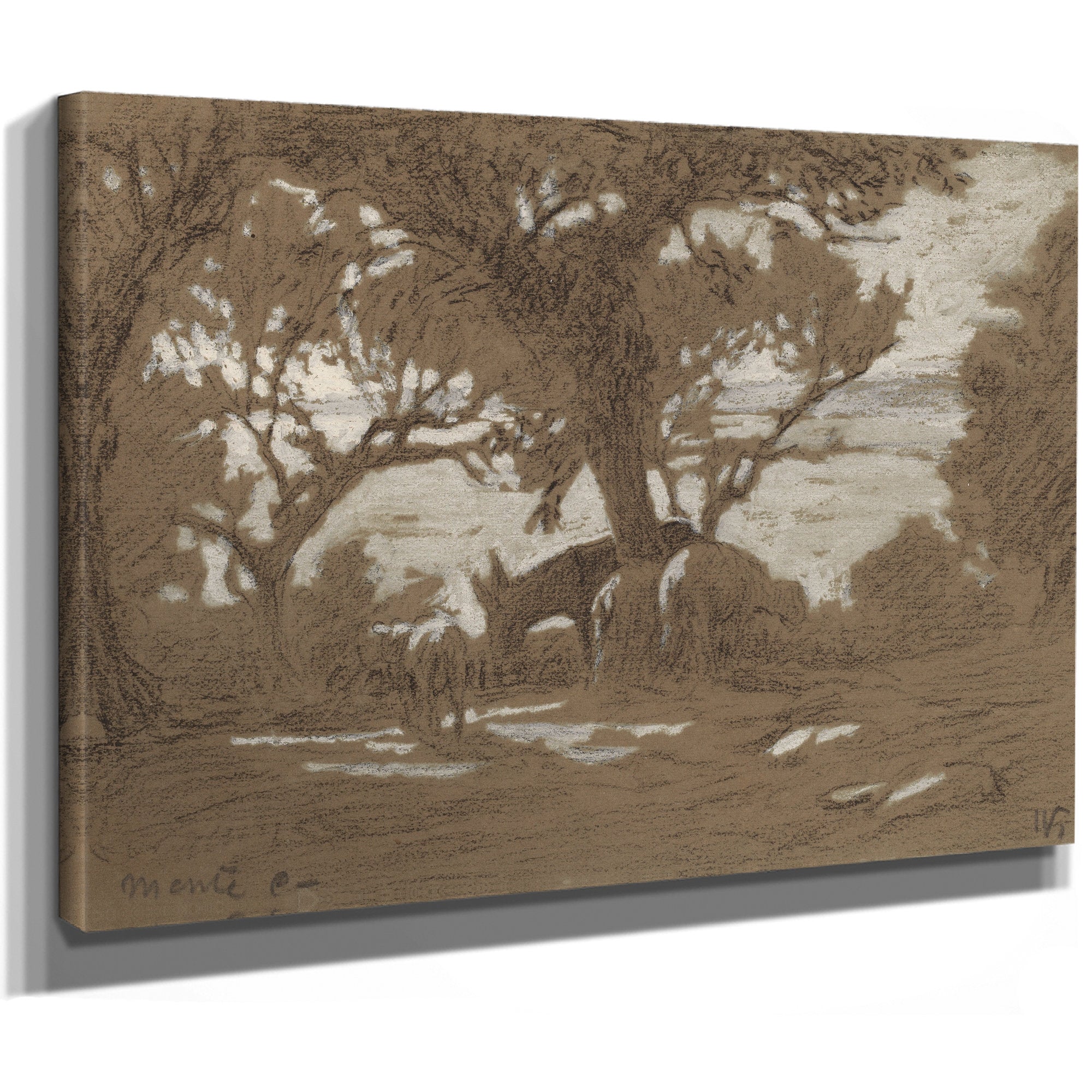 Mt Colognola Sheep Grazing Lake By Elihu Vedder