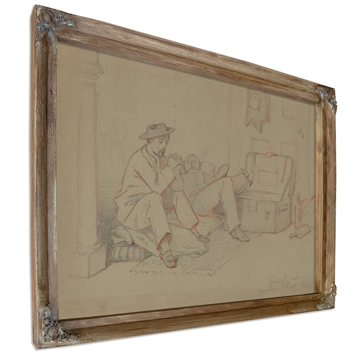 Students the Latin Quarter Paris C By Elihu Vedder