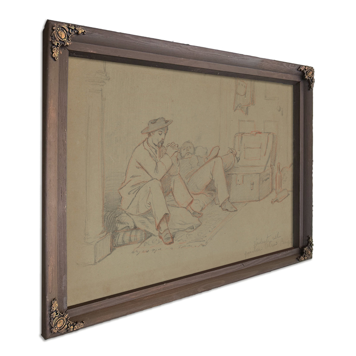 Students the Latin Quarter Paris C By Elihu Vedder
