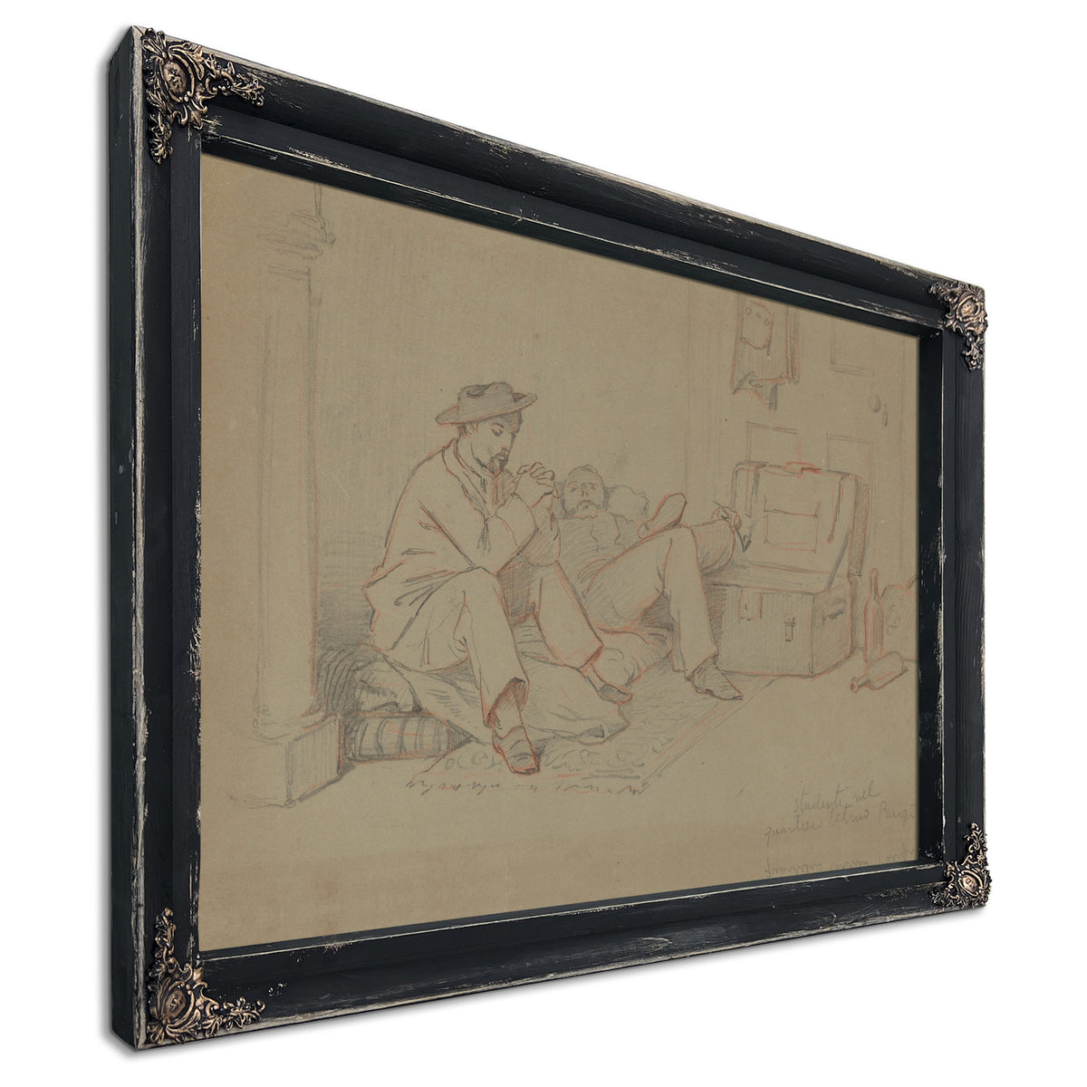 Students the Latin Quarter Paris C By Elihu Vedder