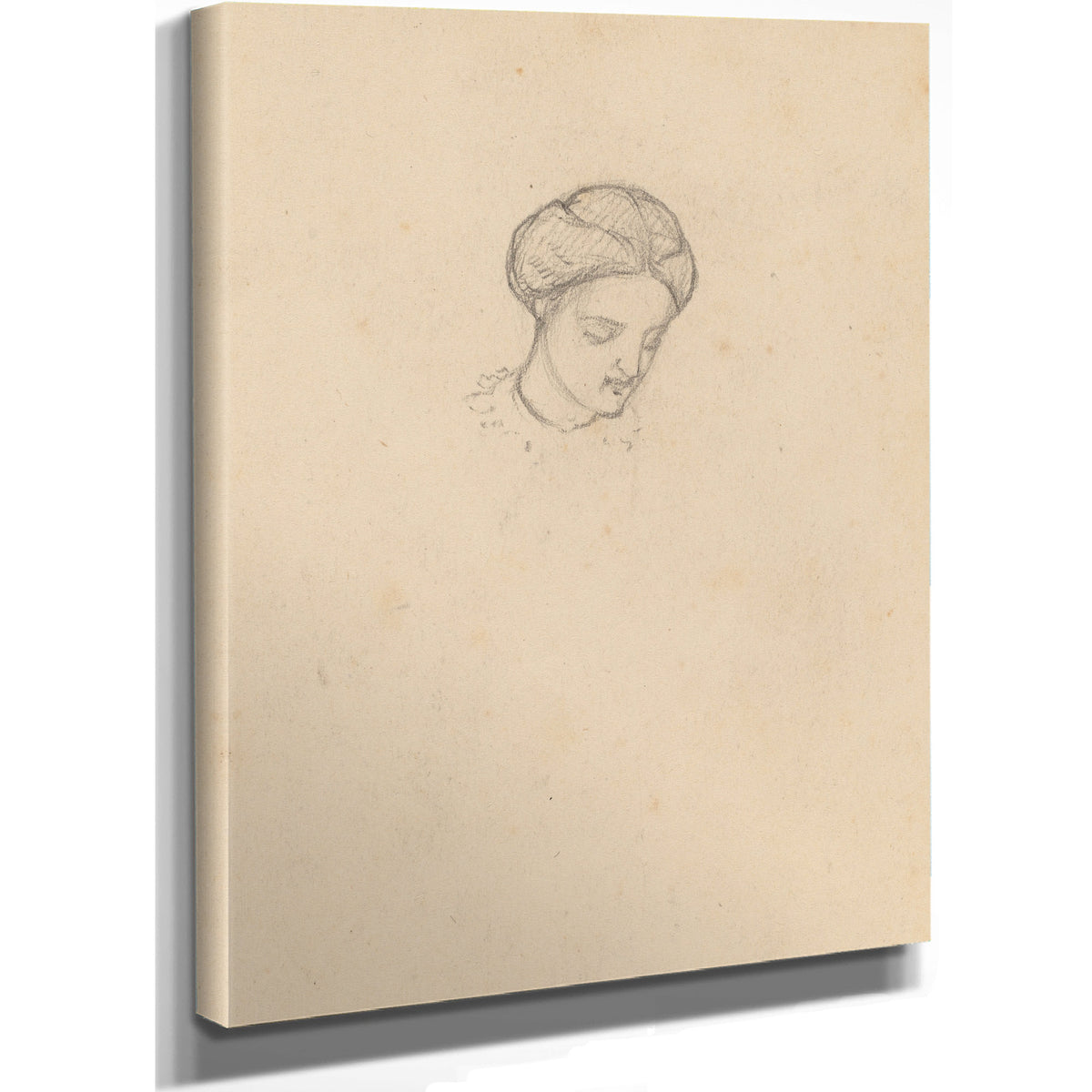 Study a Girls Head C 1858 By Elihu Vedder